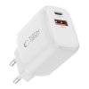 TECH-PROTECT NCA30 2-PORT NETWORK CHARGER PD 30W / QC3.0 + TYPE-C CABLE WHITE